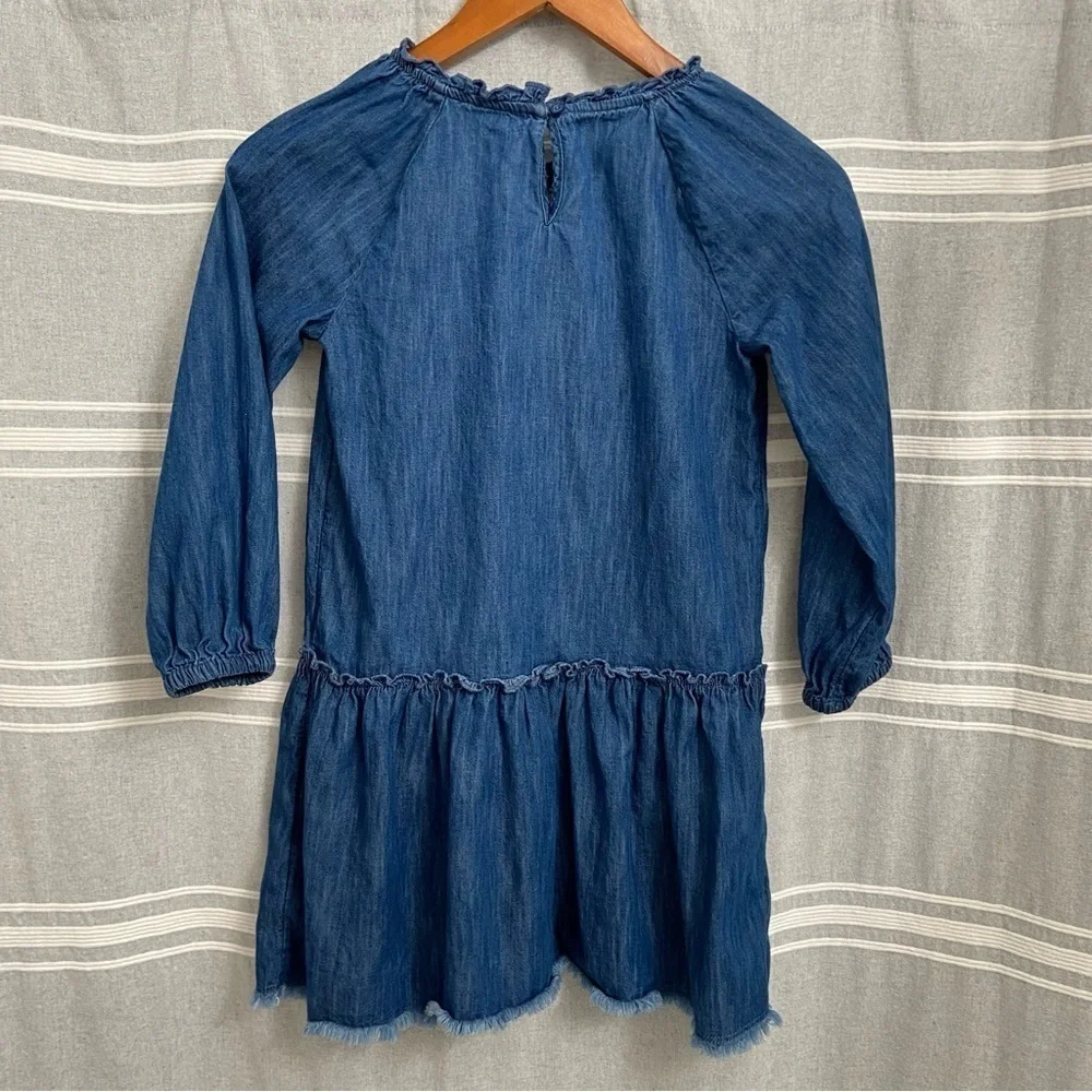 GAP / Girls Blue Denim Chambray Long Sleeve Dress Size L